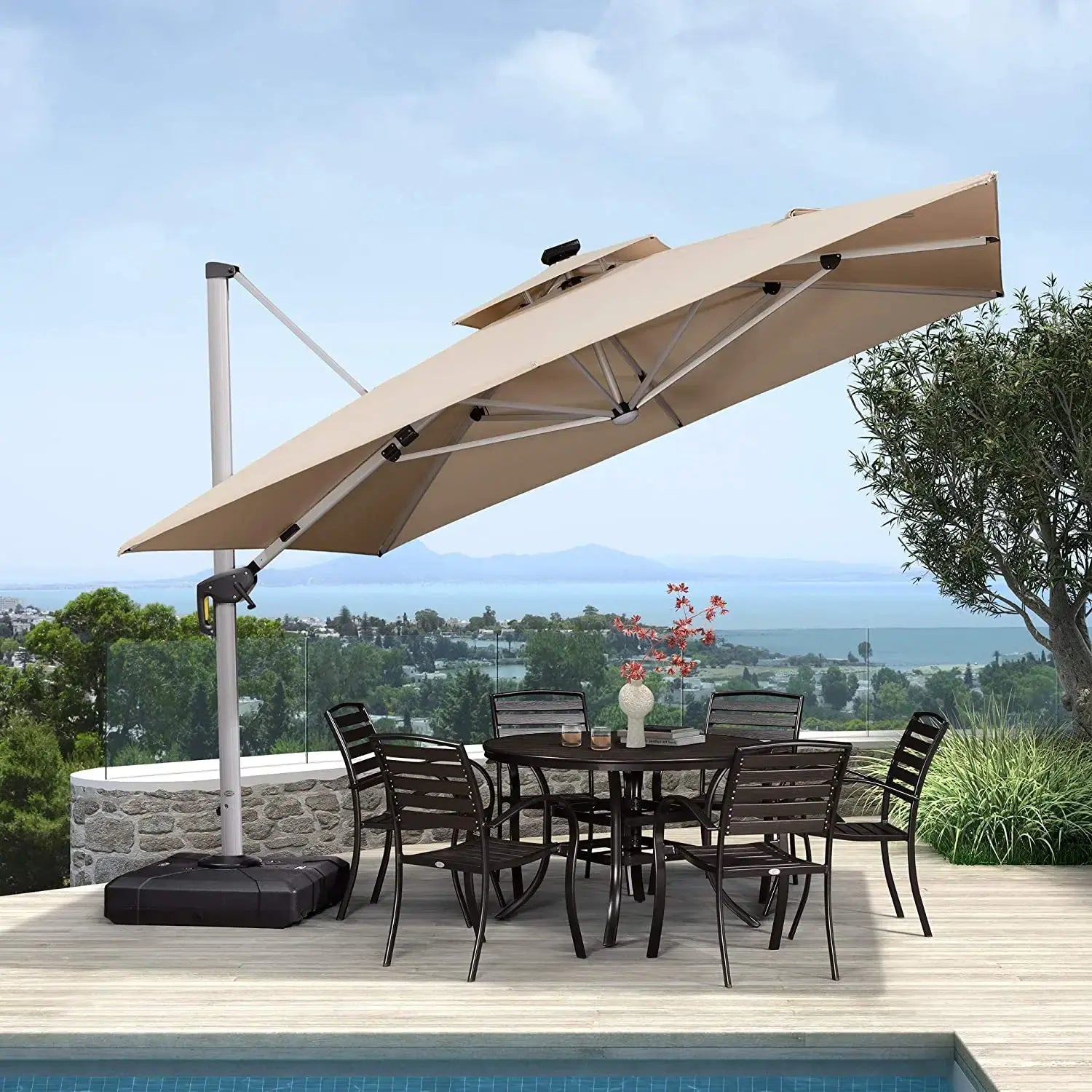AuroraShade™ Solar Powered LED Umbrella